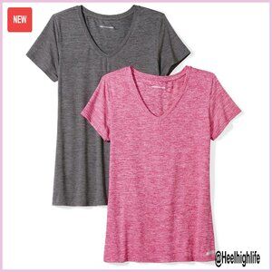 Women's Quick Dry Tech Stretch V-Neck T-Shirt Pack of 2